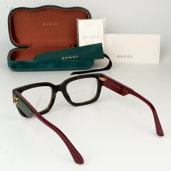 BRAND NEW Gucci GG1666O 006 Havana Red Demo Women Square Eyeglasses GG 1666O - Picture 8 of 8